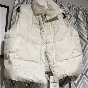 Women's Cream Puffer Vest